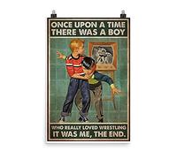 Plaque rétro en métal avec inscription « The Kids Love Wrestling » - There Was A Boy, Who Really Love Wrestling - 20,3 x 30,5 cm