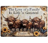 Plaque rétro en métal avec inscription « The Love Of A Family Is Life's Greatest » pour le jardinage, la maison, la cuisine, le salon ou l'extérieur - 30,5 x 40,6 cm