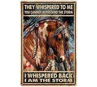 Plaque rétro en métal avec inscription « They Whispered To Me You Cannot Withstand The Storm I Whispered Back I am The Storm War Horse » - Décoration d'intérieur - 20,3 x 30,5 cm