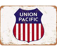 Plaque rétro en métal avec inscription « Union Pacific Railroad » - Décoration murale vintage - 20,3 x 30,5 cm
