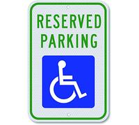 Plaque rétro en métal de 20,3 x 30,5 cm - Panneau de stationnement pour handicap - En aluminium de 2,5 cm avec symbole d'accessibilité ADA, stationnement réservé, matériau de qualité ingénieur et