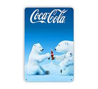 Plaque rétro en métal humoristique ours polaire boire Coca-Colas, plaque cadeau bar restaurant affiche murale panneau pour maison, grotte, garage, bar, décoration murale vintage 20,3 x 30,5 cm