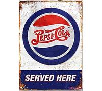 Plaque rétro en métal Pepsi Cola Réplique Garage Cuisine Americana Plaque en étain, grotte, bar, club, maison 20,3 x 30,5 cm