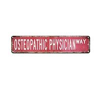Plaque rétro en métal pour médecin ostéopathique - Cadeau de médecin ostéopathique - Décoration murale à suspendre - Décoration de ferme pour buanderie, porche, atelier
