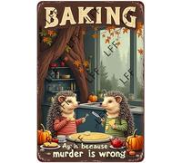 Plaque rétro en métal pour pâtisserie, pâtisserie, pâtisserie, hérisson, pâtisserie parce que le est mauvais - Décoration de maison, bar, boutique, café, vintage - 20,3 x 30,5 cm