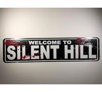 Plaque rétro en métal « Welcome to Silent Hill » en métal pour cafés, bars, pubs, magasins, décoration murale amusante, 15,2 x 40,6 cm