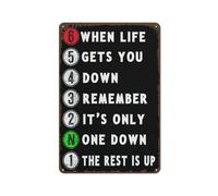 Plaque rétro en métal « When Life Gets You Down Remember Its Only One Down The Rest is Up » - Affiche en métal pour la maison, le bureau, la grotte d'homme - Décoration murale - Cadeau pour Pâques