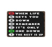 Plaque rétro en métal « When Life Gets You Down Remember Its Only One Down The Rest is Up » - Affiche en métal pour la maison, le bureau, la grotte d'homme - Décoration murale - Cadeau pour Pâques