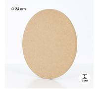 Plaque rond de bois moyen MDF - Diamètre 24 cm - Épaisseur 6 mm - Finition lisse - Idéal pour bricolage et décoration intérieure