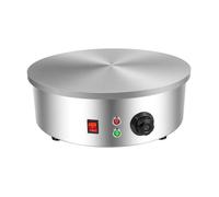 Plaque ronde de 45 cm - Appareil à crêpes électrique - 3000 W - Plaque de cuisson plate anti-adhésive