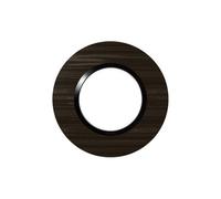Legrand - Plaque de finition ronde dooxie 1 poste finition effet bois ébène avec bague noire brillante