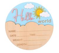 Plaque Ronde en Bois pour Annonce de Naissance et Photo, 1 Pièce