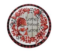 Plaque ronde en étain pour la Saint Valentin Décoration Our Love Sweet Love Convient pour la Saint-Valentin, cadeau d'amant, décoration de porche à suspendre, décoration d'intérieur, 15,2 x 15,2 cm