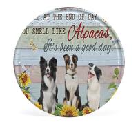 Plaque ronde en métal avec inscription « If At The End Of Day You Smell Like Alpacas It'S Been A Good Day Alpacas » - Décoration murale vintage amusante pour maison, jardin, chambre, bureau, hôtel