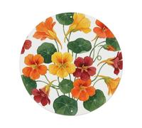 Plaque ronde en métal comestible Motif fleur de capucine