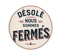 Plaque ronde en métal « Sorry We Are Closed » - Style vintage - Pour maison, bar, jardin - 20,3 x 20,3 cm