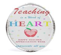 Plaque ronde en métal Teacher Is A Work Of Heart Teacher And Staff Appreciation Week Itinéraire Affiche Planificateur Événements Happy Teacher We Appreciate All You Do! Cadeau pour enseignant 30 cm x