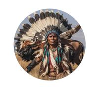 Plaque ronde en métal vintage avec inscription « Native American Elder » - Décoration murale - 20,3 x 20,3 cm