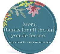 Plaque ronde vintage en métal avec inscription « Mom Thanks For All The You Do For Me » - Convient pour la maison, le bar, le garage, le bureau, la chambre à coucher, la décoration murale, cadeau pour