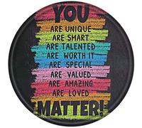 Plaque ronde vintage en métal avec inscription « You are Unique Smart Special Loved Matter » - Décoration murale de cuisine rétro - 30,5 x 30,5 cm