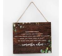Plaque rustique en bois « Remember When I Was Young And Were You And Time » - Décoration murale pour porche - Panneau en bois de motivation pour la maison - 25,4 x 30,5 cm