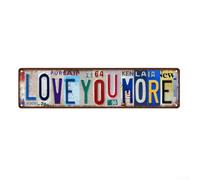 Plaque rustique en métal « Love You More » pour mur, porte, table - Pour maison, jardin ou bureau - Taille L