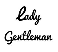 Plaque salle de bain en forme de Lady et Gentleman homme femme, panneau salle de bain homme/femme, sticker salle de bain acrylique, signe toilette, panneau toilette (Lady + Gentleman, noir)