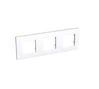 plaque schneider electric altira - 3 postes - entraxe 71 mm - blanc polaire - horizontale
