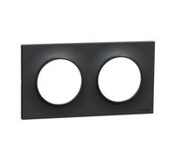 Schneider Electric – Plaque Odace Styl – 2 postes Anthracite encastrée 71 mm