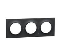 Plaque - SCHNEIDER ELECTRIC - ODACE Styl - 3 postes - Gris anthracite - Antibactérien