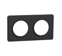 Schneider Electric Plaque ODACE Touch 2 postes Antibactérien entraxe 71 mm Gris anthracite