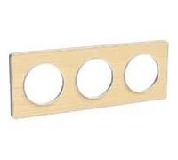 Schneider Electric Plaque Odace Touch – Bois nordique avec liseré blanc – Triple 71 mm H/V G