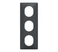 Plaque - SCHNEIDER - Ovalis - Triple verticale - Anthracite - 1,7mm d'épaisseur