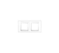 plaque schneider unica - 2 postes - 2 x 2 modules - horizontale - blanc - liseré blanc