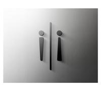 Plaque Signalétique Centre commercial supermarché résidentiel moderne maison Art décoration signe salle de bains acrylique toilette porte numéro autocollant mural For Toilettes(11,25x16cm Grey)