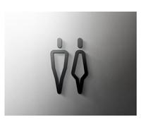 Plaque Signalétique Centre commercial supermarché résidentiel moderne maison Art décoration signe salle de bains acrylique toilette porte numéro autocollant mural For Toilettes(15,18x11cm Black)