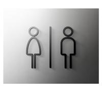 Plaque Signalétique Centre commercial supermarché résidentiel moderne maison Art décoration signe salle de bains acrylique toilette porte numéro autocollant mural For Toilettes(3,18x11cm Black)