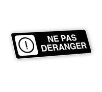 Plaque signalétique gravée autocollante Ne pas déranger - noir - format 12x3,7 cm