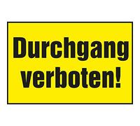 'Plaque signalétique"Passage interdit - 300 x 200 mm - Jaune/Noir - 1 pièce