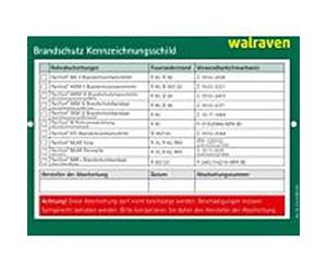 Plaque signalétique Walraven Pacifyre 2149999901 pour murs et plafonds