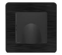 Zenitech Plaque sortie de câble Kouro 16A complète métal noir brossé