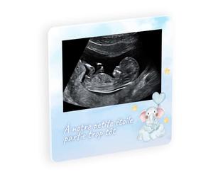 Plaque Souvenir commémorative en plexiglass pour Le deuil périnatal, Hommage funéraire Personnalisable pour Enfant décédé avec Photo et Texte, Fixation adhésive, 8x8 cm ou 12x12 cm