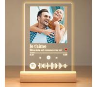 Plaque Spotify Personnalisé, Cadre Photo Personnalisé - Cadre Personnalisé avec Photo, Idee Cadeau Couple Copain Copine Original, Cadeau Anniversaire Femme, Cadeaux Personnalisés pour Femme Homme