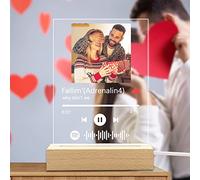 Plaque Spotify Personnalisé Veilleuse, Scannable Album Photo Lumière Personnalisable, Acrylique Plaque Musique pour la décoration de la chambre, Cadeaux de fête des mères,cadeaux d'anniversaire
