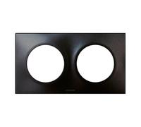 Plaque Square 2 postes Eur'Ohm - Anthracite