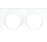 Plaque Square Eur'Ohm - 2 postes - Entraxe 71mm - Blanc