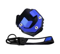 Plaque support agrandissement béquille latérale Extension De Pied De Béquille Moto Coussinet D'agrandissement Latéral Pour Tenere 700 Pour Tenere700 T7 Pour World Pour Raid 2024(Blue Combo)