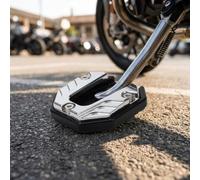 Plaque Support pour béquille pour moto Large pour surface Stabilisée(Blue) | Aluminium alloy, anti-skid base, prevents tip-overs on grass sand, compact pocket size, fit