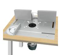 Plaque Table Defonceuse en Métal avec Guide de Coupe D'Onglet, Insert Universel for Table de Défonceuse à Monter Soi Même, avec échelle