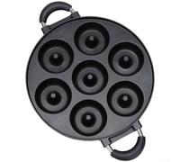 Plaque Takoyaki en alliage d'aluminium 7 trous pour plaque de cuisson à gaz japonaise pour machine à boules de poulpe Outil de cuisine Noir 39 cm (G)